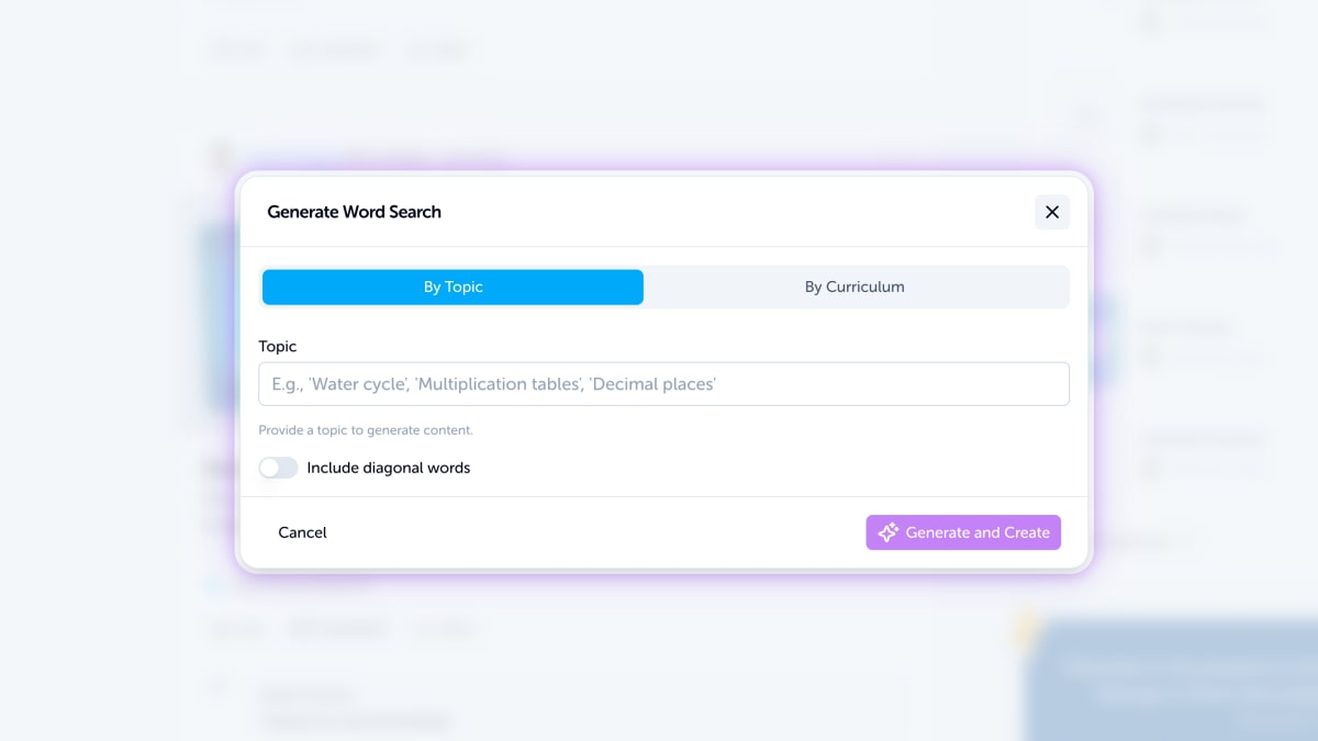 Teacher customizing a word search puzzle in Edzo