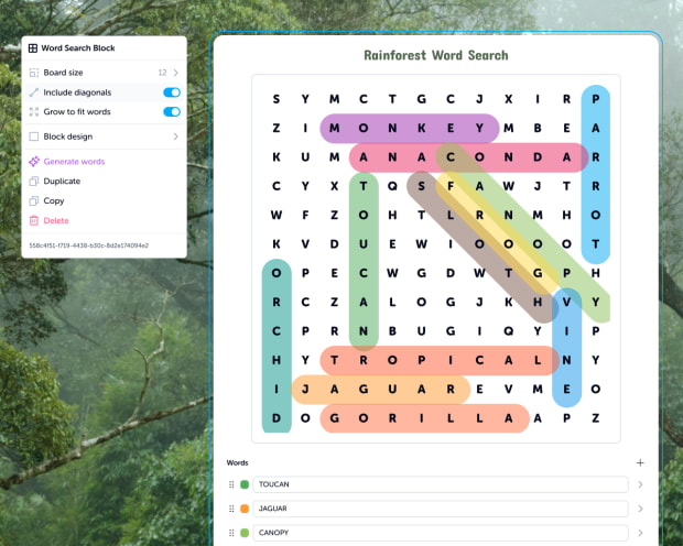 Teacher customizing a word search puzzle in Edzo